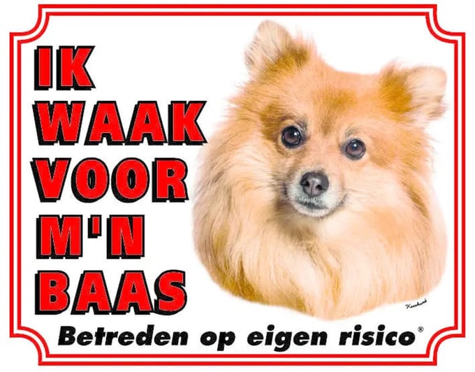 Keeshond Waakbord - Ik waak voor mijn Baas
