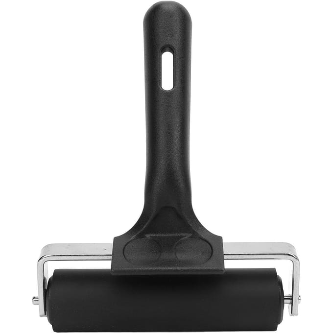 10cm Rubber Walsroller Draagbaar Persroller Gereedschap voor Druktechniek Inktblok Papierknutselen black