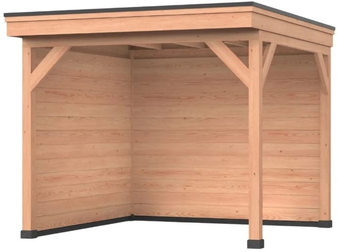 Douglas overkapping, 300 x 300, Met achterwand en zijwand, Westwood Comfort Basic