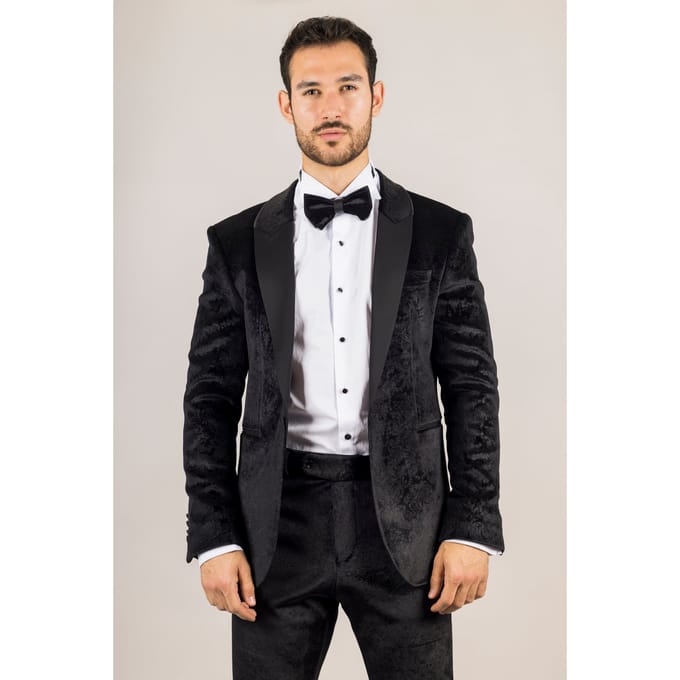 Heren Zwarte 3-Piece Fluwelen Trouw Tuxedo Formele Costume
