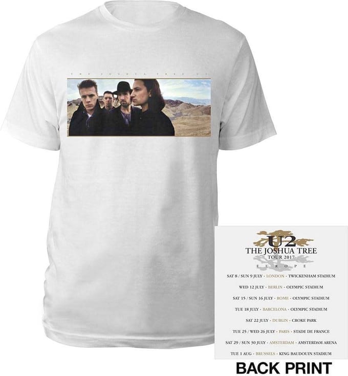 U2 - Joshua Tree Photo Heren T-shirt - L - Wit