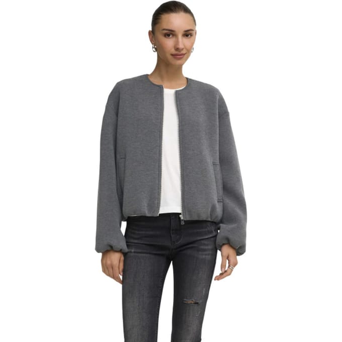 Only Onlellie scuba jacket otw noos dark grey melange