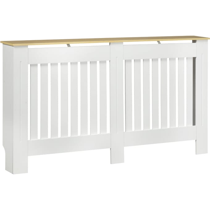 Homcom Radiatorhoes 152X19X83 cm Mdf Modern Anti-Kantelapparaat Wit