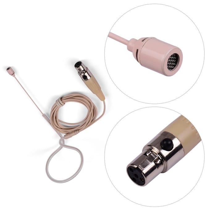 Lichtgewicht enkelvoudige oorhaak condensatormicrofoon microfoon 4-pins XLR voor draadloze bodypack-zender 3.5mm Plug