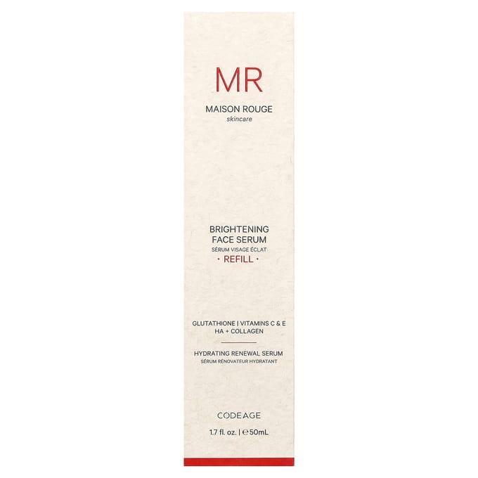 Codeage, Maison Rouge Skincare, Verhelderend Gezichtsserum, Navulling, 50ml (1.7 fl oz) white