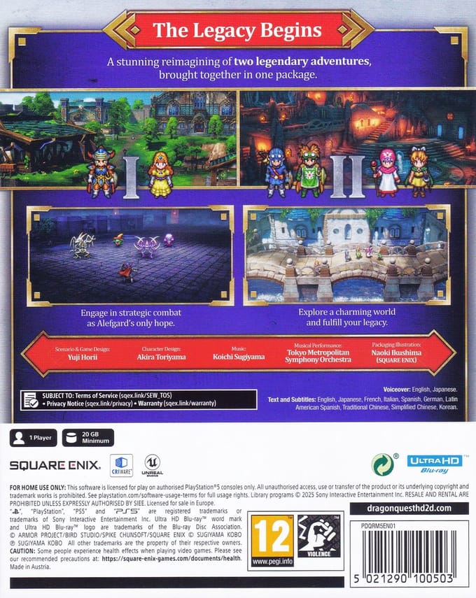 Dragon Quest I & II HD-2 Remake - Sony PlayStation 5 - RPG