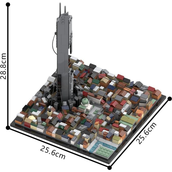 Gobricks MOC Half-Life 2——MOC-194342 City 17 | 2 Bouwsteen gray