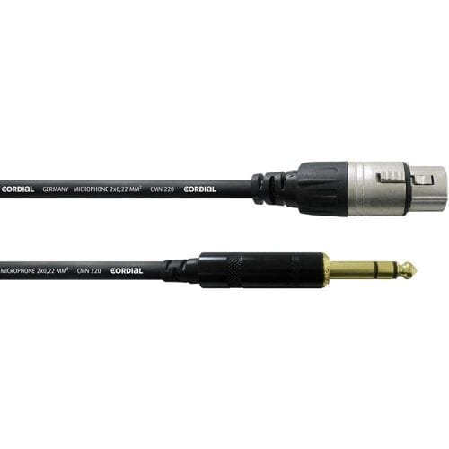Cordial Essentials - Gebalanceerde Kabel - XLR Female naar Jack 6,3 mm TRS - 3 m