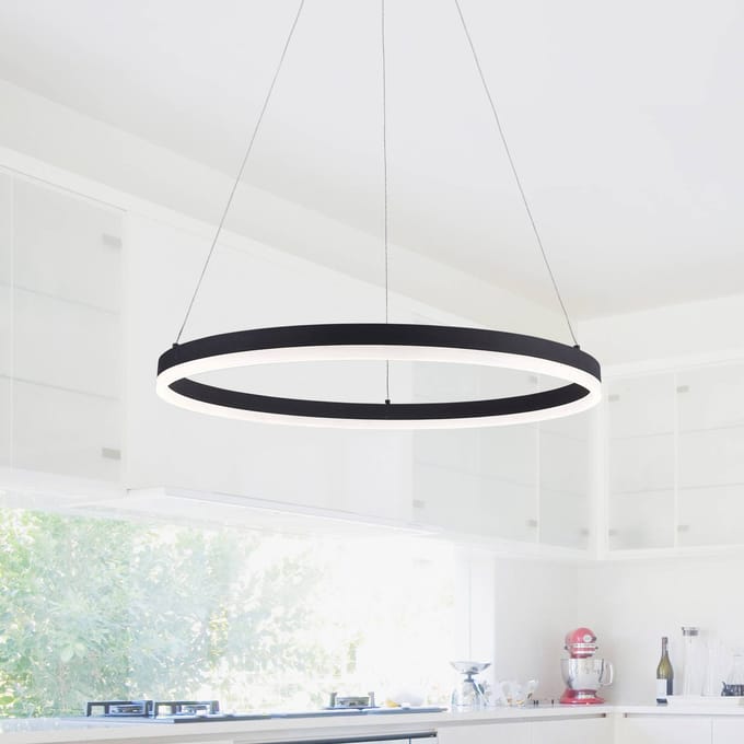 LED-pendelarmatuur TITUS, in hoogte verstelbaar, traploos dimbaar, LED vervangbaar, Ø 600 mm