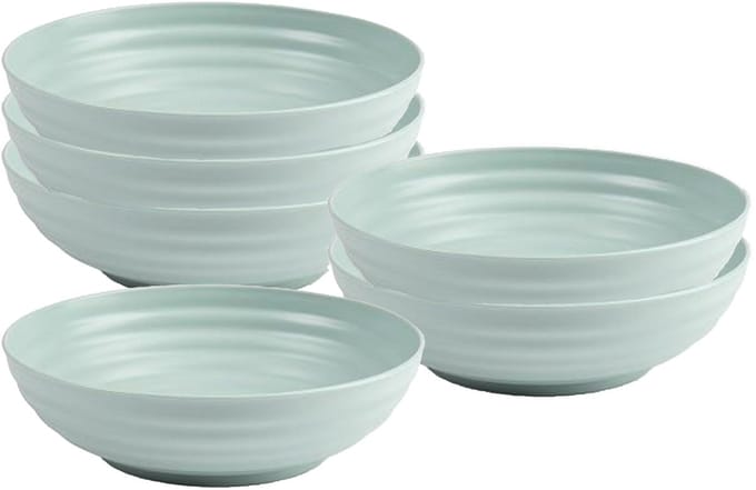 Plasticforte Soepkommen - 6x - D19 x H5.5 cm - groen - kunststof - onbreekbaar - servies
