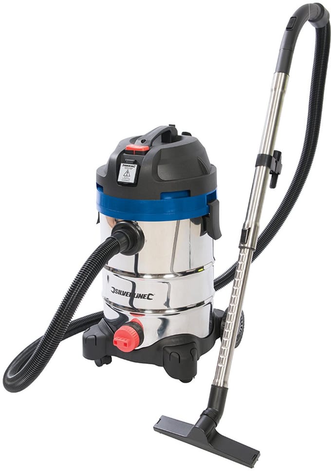 Silverline 1250 W Silverstorm nat en droog stofzuiger, 30 liter