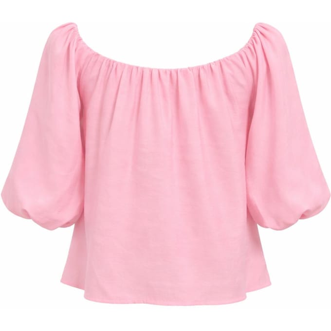 Modal Gemengde Blouse met Madonna Kraag en Rimpeldetail