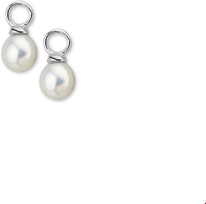 Zilver Gerhodineerde oorringhangers parel 1305786