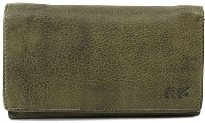 Bear Design Sweety XL Leren Overslagportemonnee - Olijfgroen