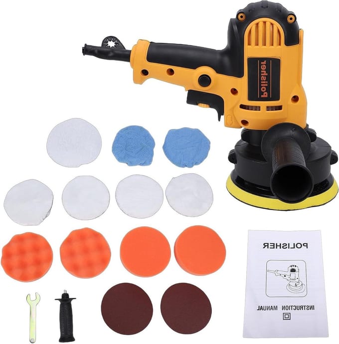 Polijstmachine - Wax machine - Auto's meubels waxen - Variabele snelheid - 5 inch - Zwart
