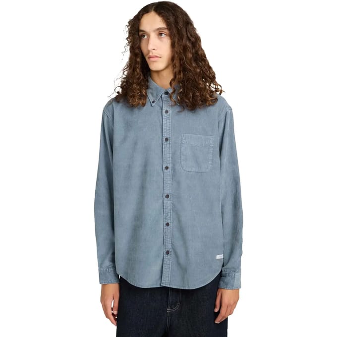 Element Button Down Corduroy Regular Fit Overhemd Met Lange Mouwen Blauw S Man