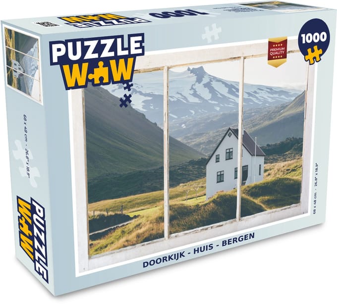 Puzzel Doorkijk - Huis - Berg - Legpuzzel - Puzzel 1000 stukjes volwassenen