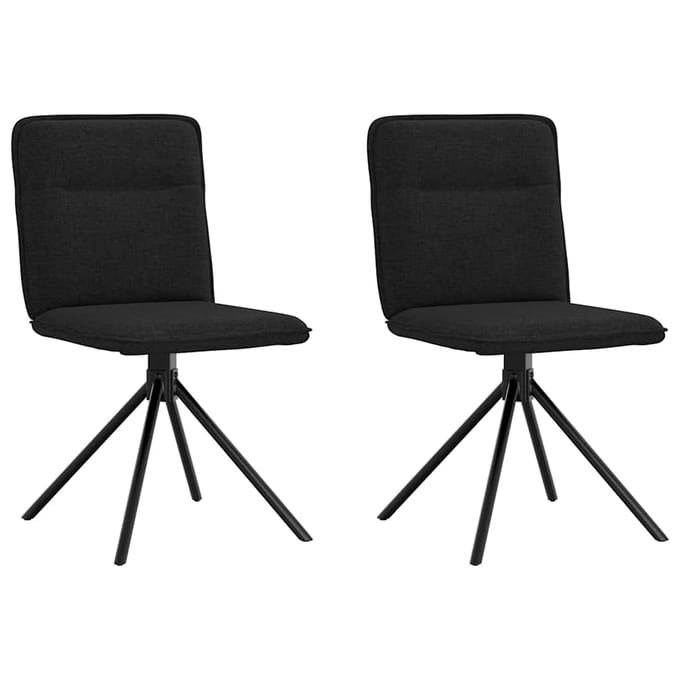 vidaXL Eetkamerstoelen 2 st stof zwart