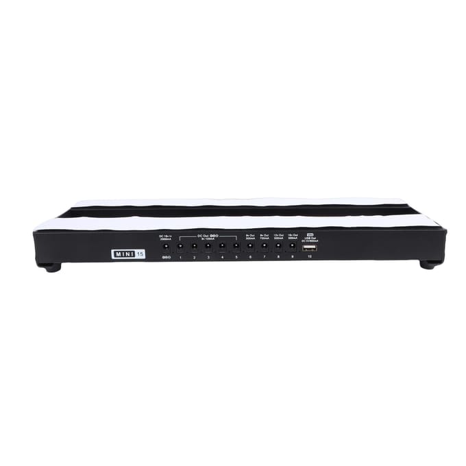 Pédalier de Guitare Électrique 8 Sorties CC 1 Sortie USB avec Bande Adhésive Velcro Alimentation Intégrée Bruit de Pédalier black