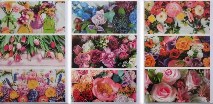 3 Wenskaarten - Zonder Tekst - Bloemen -12 x 17 cm - BLA-302