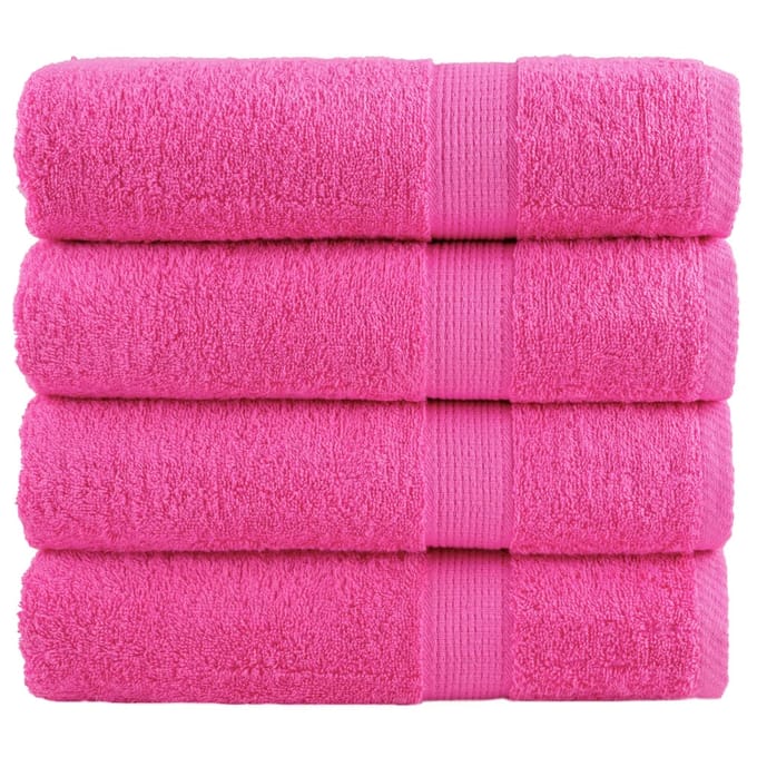 vidaXL - Handdoeken - SOLUND - 4 - st - 600 - g/m² - 50x100 - cm - roze