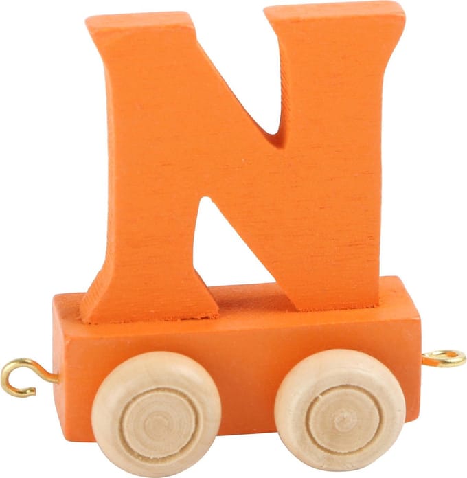 Small Foot - Wooden Letter Train Orange - N - 12 pieces