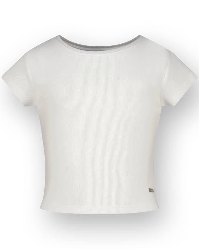 Vingino Basic-crop Rib Tee Real White Taglia: 4 | T-shirt Outlet | kids | Bianco