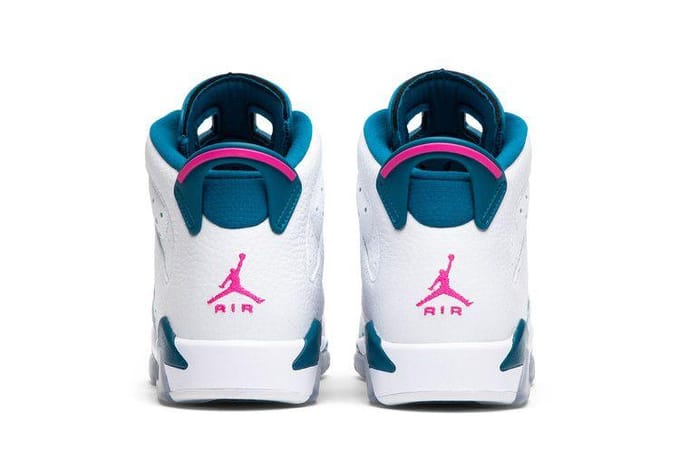 Jordan 6 Retro Wit Laser Fuchsia Groen Diep (GS) 40 white