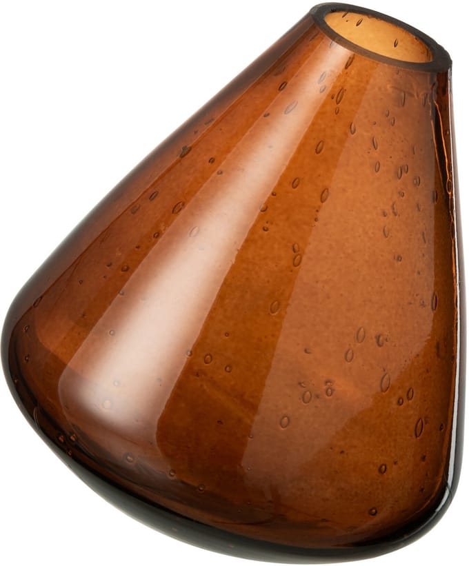J-Line vaas Topaz - glas - bruin - 13.5 cm hoog