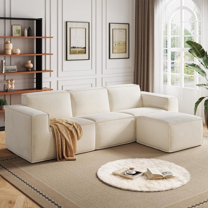 Luxe Uitschuifbare Slaapbank - Beige - 200x88x86 cm - Arqam