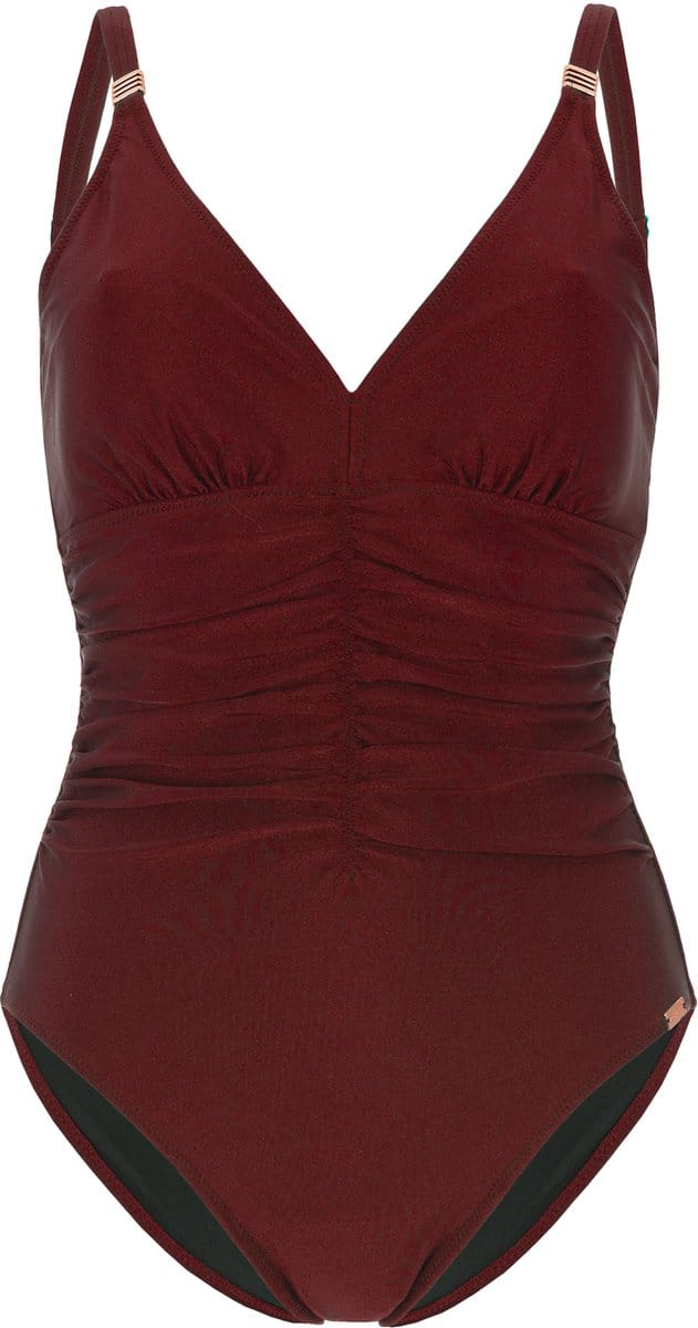 Pastunette Premium - Badpak - Azure Leafs - Rood - Corrigerend - Maat 42C