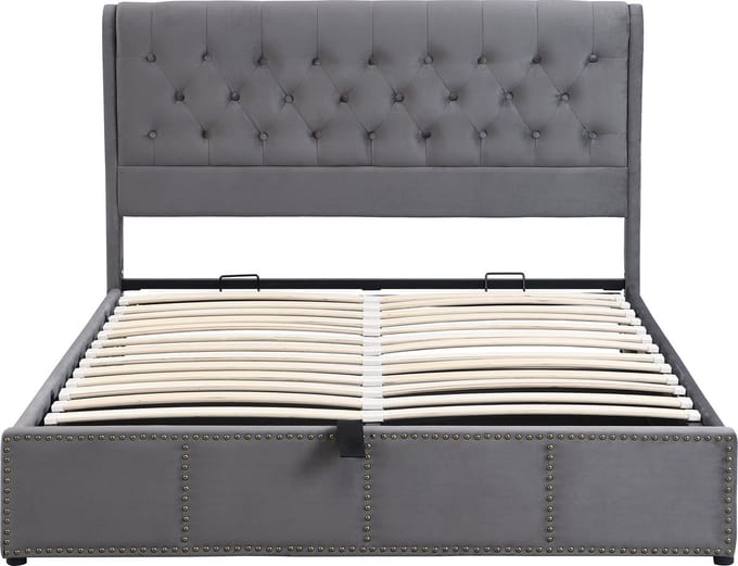 Gotagee Gestoffeerd bed tweepersoonsbed functioneel bed met opbergruimte 160 x 200 cm fluweel jeugd bed