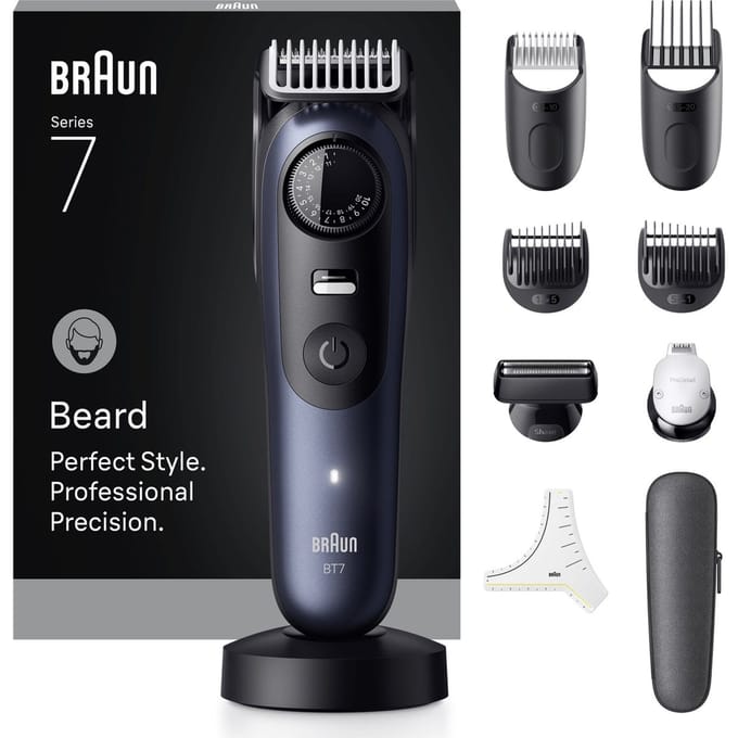 Braun Baardtrimmer Series 7 BT7540 +10 Stylingtools - ProBlade - 40 Lengtes - Blauw