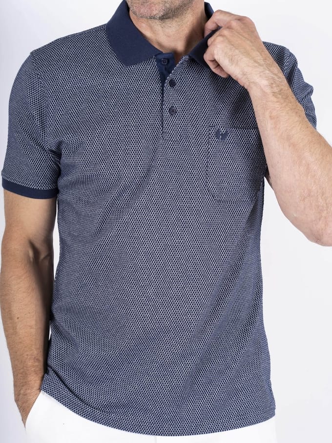Pre End - Heren poloshirt - Regular fit - Naval blue- Maat L