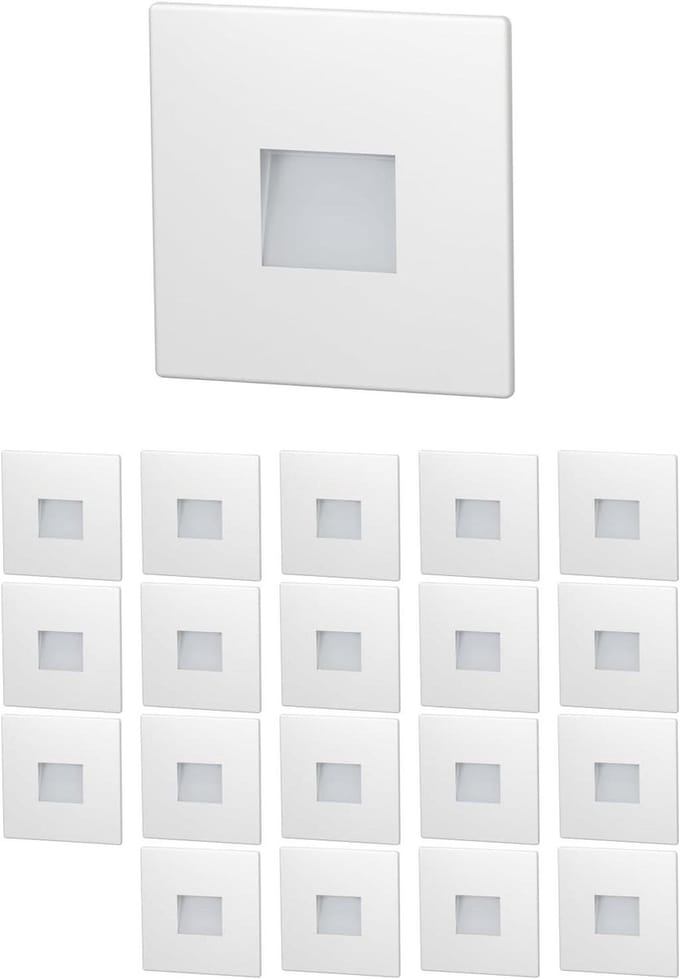 LED Traplamp - Wandlamp Inbouw - Oriëntatieverlichting Buiten - IP65 Waterdicht - 85 x 85mm - Wit