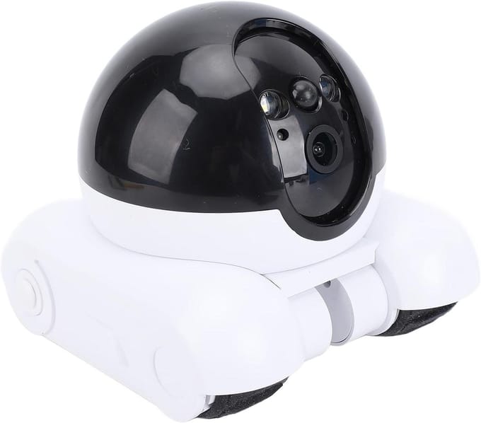 Camera met Wielen - Huisdier Camera - Huis Bewaken - Dubbele Lens - 1080p HD - Wit