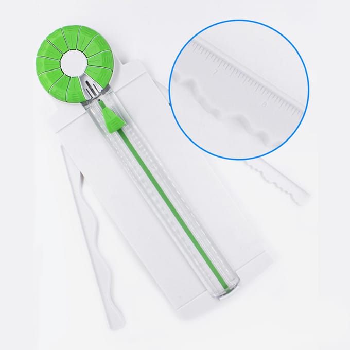 12in1 Mini Papier Trimmer Roterende Snijmachine A4 Snijlengte 12 Verschillende Vormen Bureaublad Papier Snijden veelkleurig