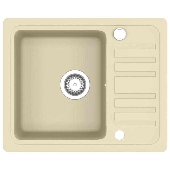 vidaXL - Gootsteen - enkele - bak - graniet - beige