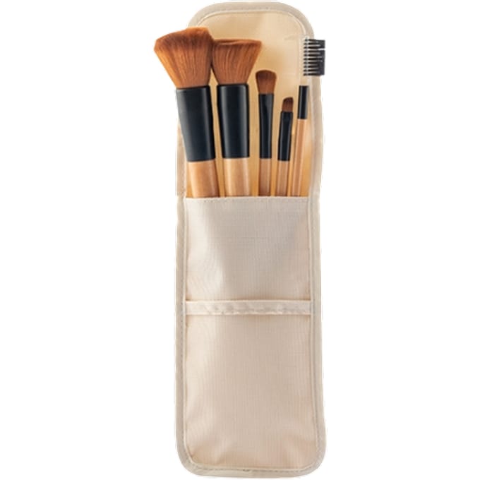 Innovagoods Houten Make Up Borstels - Set van 5 - Met Draagtas