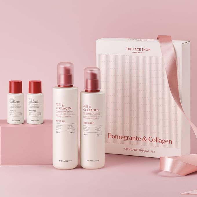 THE FACE SHOP - Pomegranate & Collagen Skincare Special Set 4 pcs