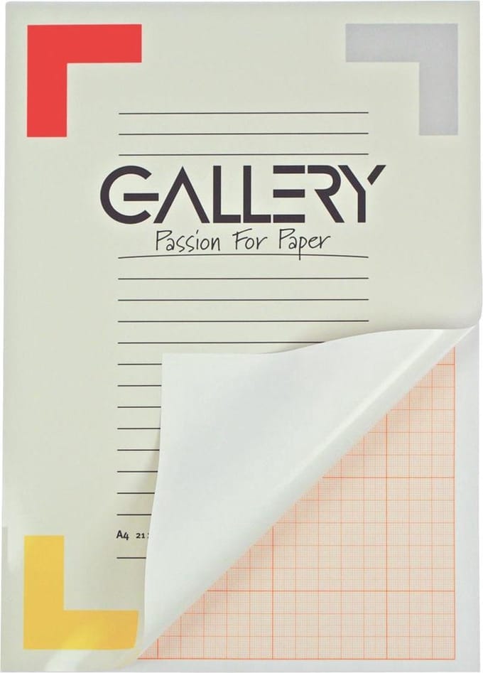 Gallery millimeterpapier formaat 21 x 297 cm (A4) blok van 50 vel