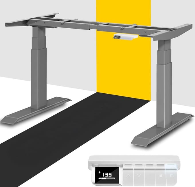 MKSS® Zit Sta Bureau Elektrisch - Game Bureau - Verstelbaar - Grijs