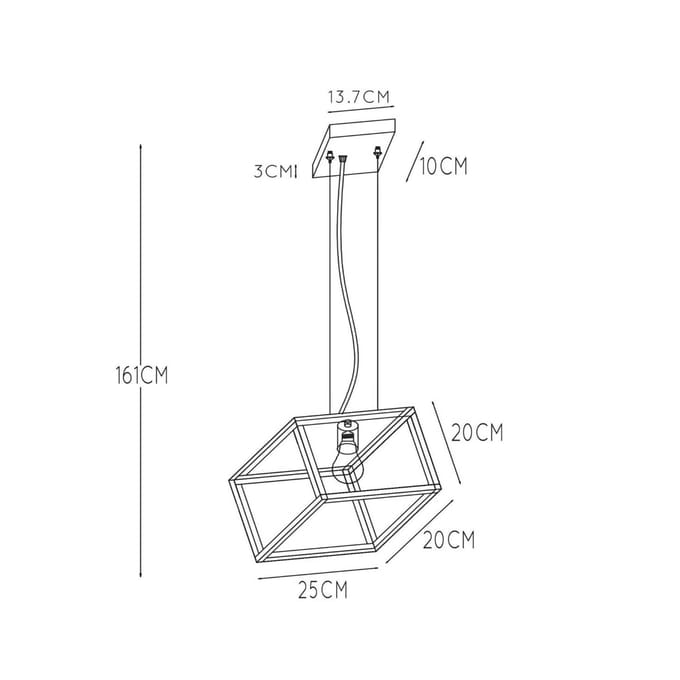 Lucide Hanglamp Fabian met metalen kap, 1-lamp