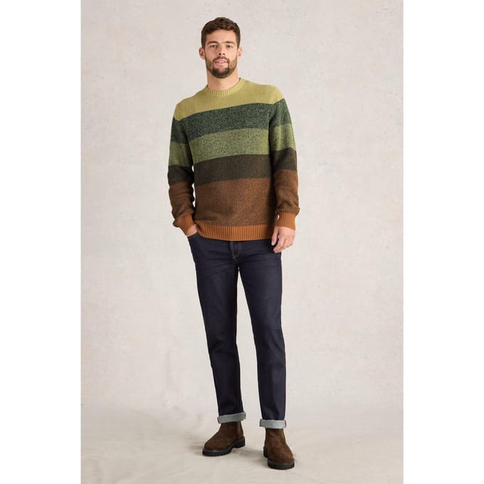 White Stuff Twisted Colourblock Crew Green Multi Taglia: XXL | Maglioni a maglia Outlet | Uomo | Verde