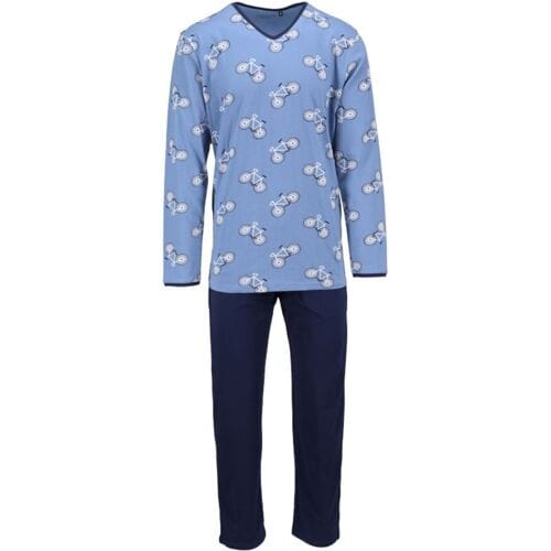 Katoenen heren pyjama donkerschaduw Ringella - Grijs - Maat - 58