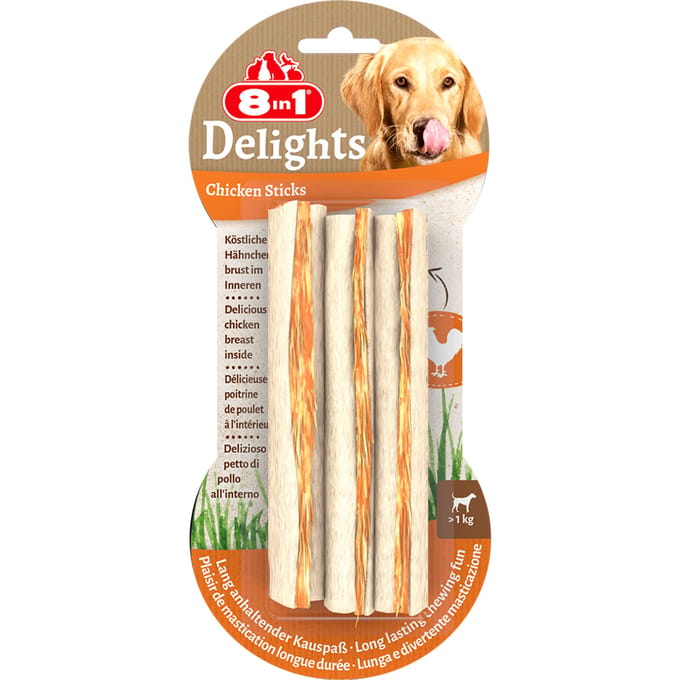 8in1 Delights Kauwsticks - Voordeelpakket: 3 x 75 g (9 stuks)