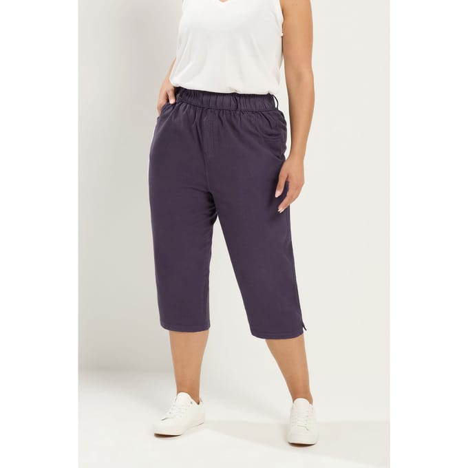 Yours Paarse Cropped Broek Size 58-60