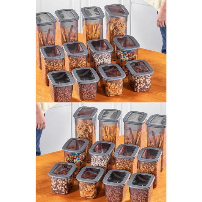 Asir - Opbergdoos set (24 stuks) - Antraciet - 12 x 11,2 x 16,5