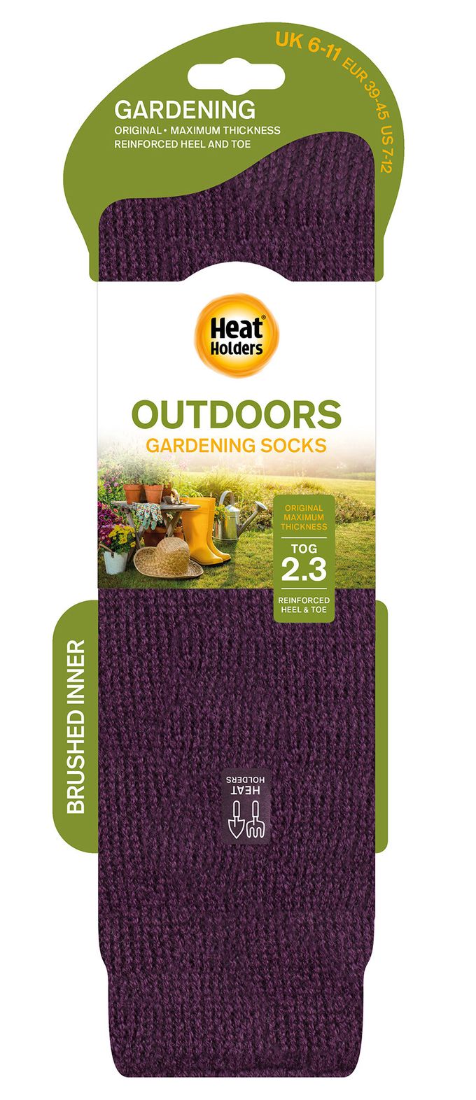 Heat Holders Lange thermo tuinsokken voor heren - Pruim