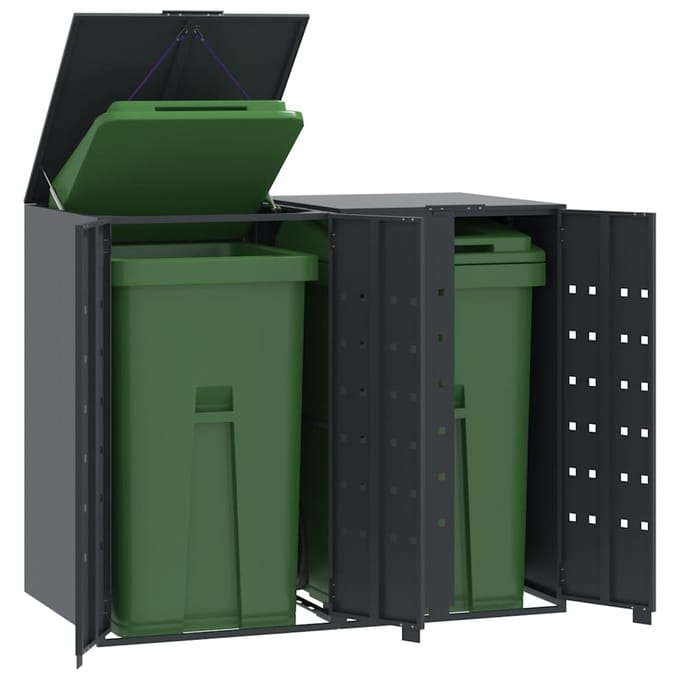 vidaXL - Containerberging - 2 - containers - 138x79x117 - cm - staal - antraciet